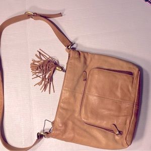 Leather Shoulder bag with tassel